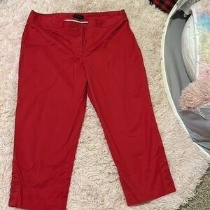 Talbots red perfect skimmer capri. Size 14